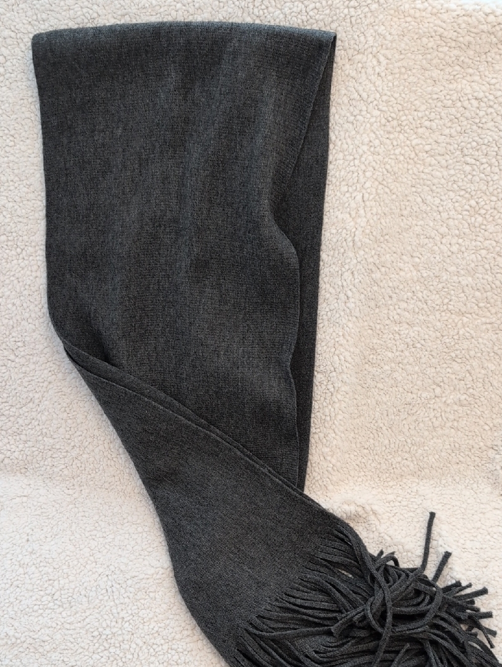Lucky Brand Gray Knit Scarf with Label